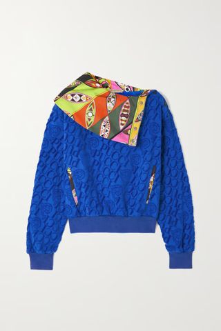 Pucci + Silk Twill and Cotton-Terry Jacquard Sweatshirt
