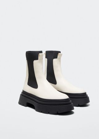 Mango + Track Sole Contrast Ankle Boots