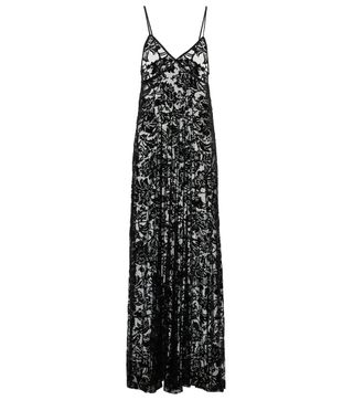 Norma Kamali + Floral Devoré Semi-Sheer Slip Dress