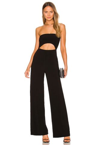 Norma Kamali + Strapless Cut Out Jumpsuit