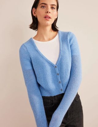 Boden + Cropped Fluffy Cardigan