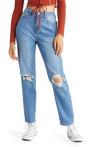 Bp + Ripped High Waist Mom Jeans