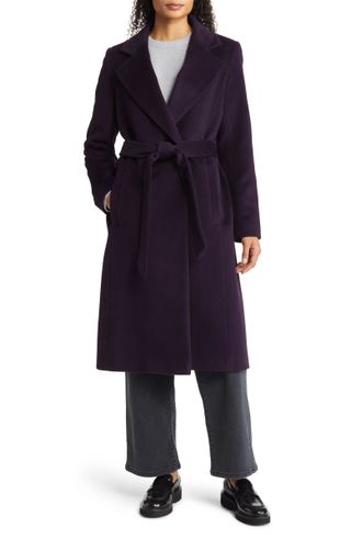 Sam Edelman + Belted Wool Blend Coat