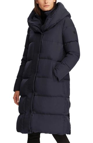 Lauren Ralph Lauren + Pillow Collar Hooded Down 
Feather Puffer Coat