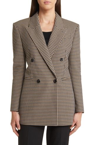 Boss + Jekira Houndstooth Double Breasted Blazer