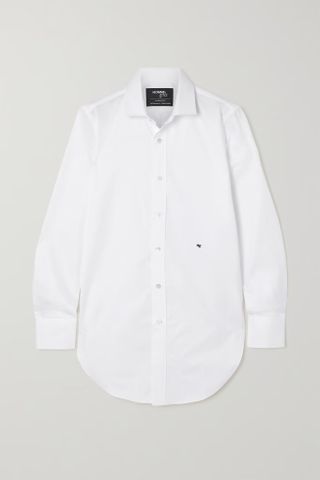Hommegirls + Embroidered Cotton-Poplin Shirt