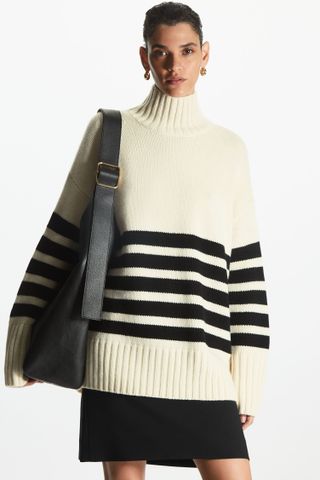 COS + Funnel Neck Pure Cashmere Sweater