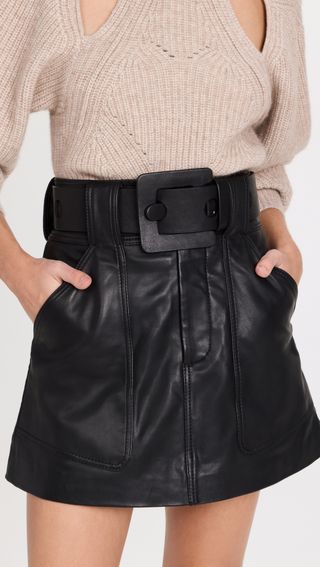 Sea + Ayden Leather Mini Skirt