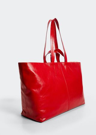 Mango + Leather Shopper Bag