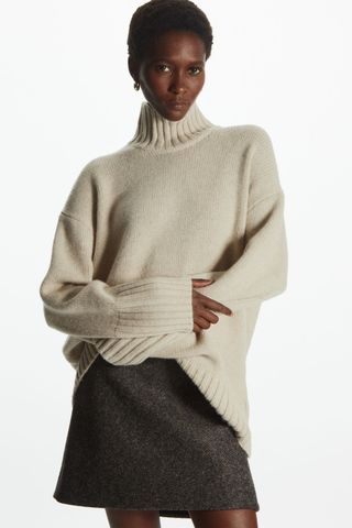 COS + Cashmere Funnel-Neck Sweater