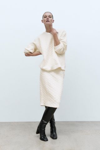 Zara + Quilted Skirt