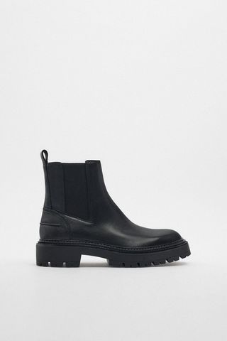 Zara + Leather Chelsea Boots