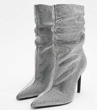 Zara + Rhinestone ankle boots