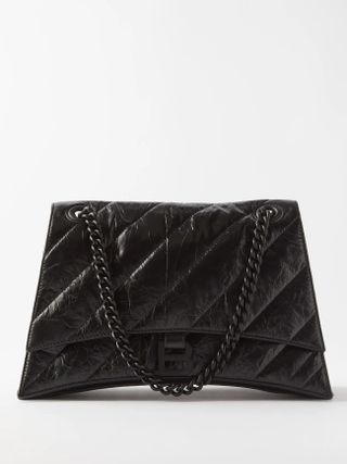 Balenciaga + Crush M Quilted Creased Leather Shoulder Bag