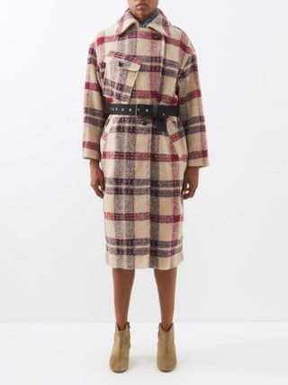 Isabel Marant Étoile + Laurie Belted Check Wool-Blend Coat