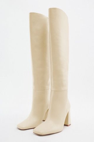 Zara + Leather Knee Boots