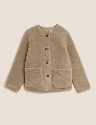Marks & Spencer + Faux Shearling Textured Reversible Jacket