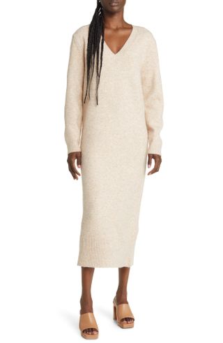 Topshop + Long Sleeve Sweater Dress