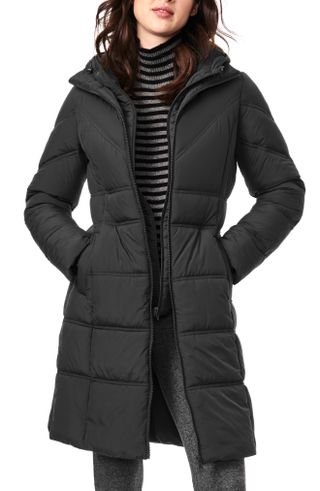 Bernardo + Walker Double Stitch Recycled Polyester Puffer Coat With Removable Bib