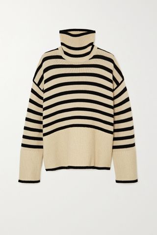 Totême + Striped Wool and Cotton-Blend Turtleneck Sweater