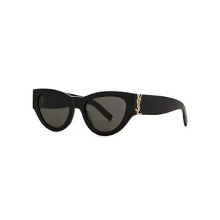 Saint Laurent + Black Cat-Eye Sunglasses