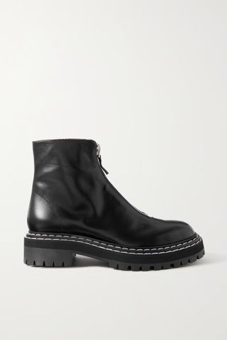 Loeffler Randall + Zip-Detailed Leather Ankle Boots
