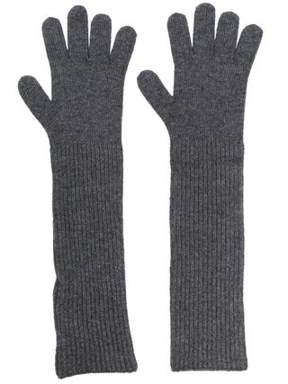 Yves Solomon + Long Knit Wool Cashmere Gloves
