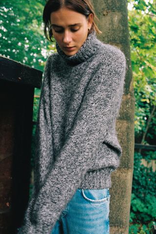 Zara + Cozy Knit Turtleneck Sweater