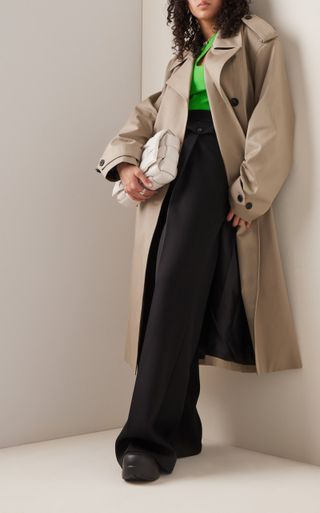 The Frankie Shop + Eugene Oversized Cotton Double-Breasted Trench Coat