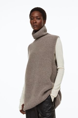 H&M + Rib-Knit Cashmere-Blend Sweater Vest