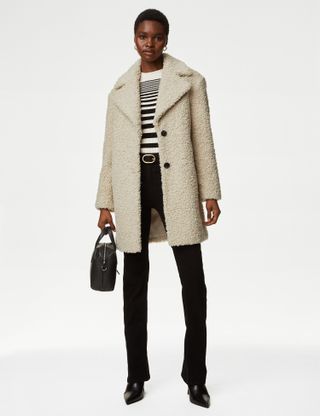M&S Collection + Textured Single Breasted Tailored Coat