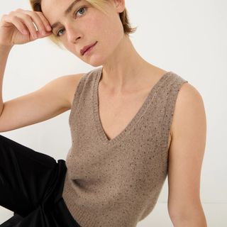 J.Crew + Crystal-Embellished Sweater Shell in Supersoft Yarn