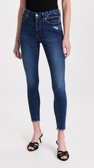 Good American + Good Legs Raw Hem Jeans