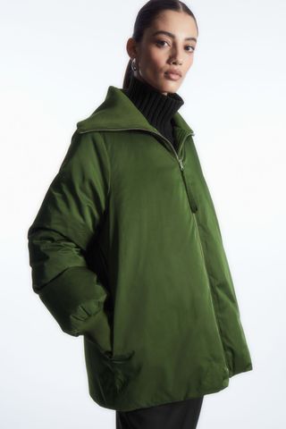 COS + Ribbed-Collar Puffer Jacket