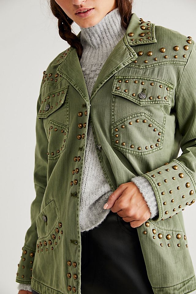 Free People + Rock and Stud Shirt Jacket