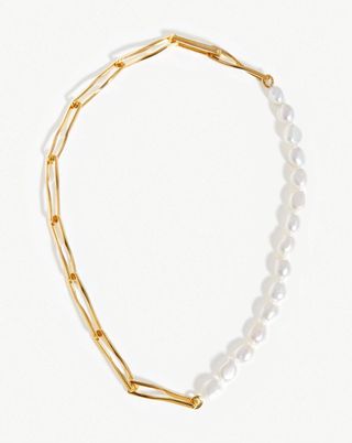 Missoma + Baroque Pearl Twisted Link Necklace