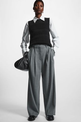COS + Wide-Leg Tailored Wool Pants