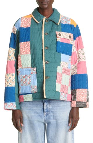 Bode + Dotted Daisy Patchwork Quilted Cotton Workwear Jacket