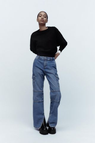 Zara + TRF Cargo Split Jeans