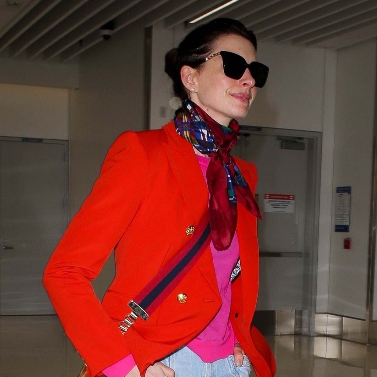 Anne Hathaway Wore Flattering Wide-Leg Jeans in Paris