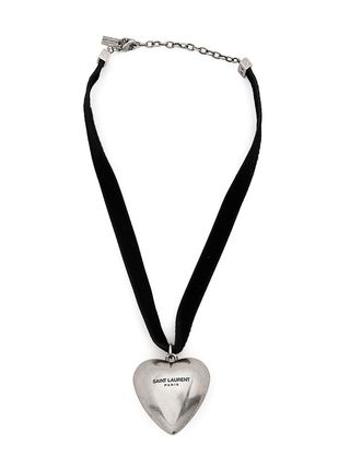 Saint Laurent + Heart Pendant Necklace
