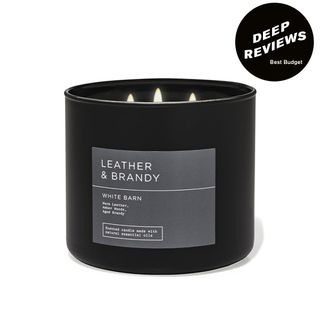 Bath & Body Works + White Barn Leather & Brandy 3-Wick Candle