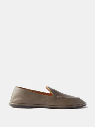 The Row + Canal Almond-Toe Leather Loafers