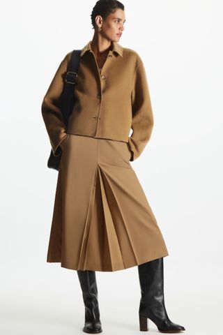 COS + Pleated Wool Midi Skirt