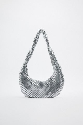 Zara + Metallic Mesh Shoulder Bag