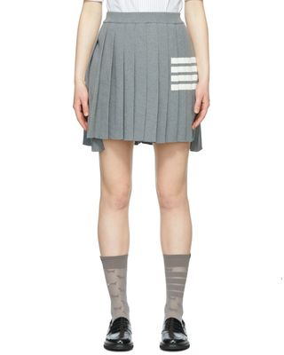 Thom Browne + Grey Cotton Miniskirt