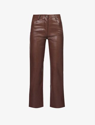Miaou + Junior Slim-Fit High-Rise Vegan Leather Trousers