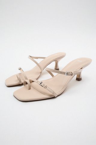 Zara + Mid-Height Heeled Sandals