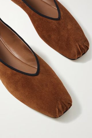 The Row + Suede Ballet Flats