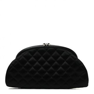 Chanel + Chanel Satin Quilted Timeless Clutch Black